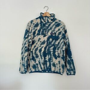 Patagonia synchilla snap-T tie dye blue and cream Fleece Pullover